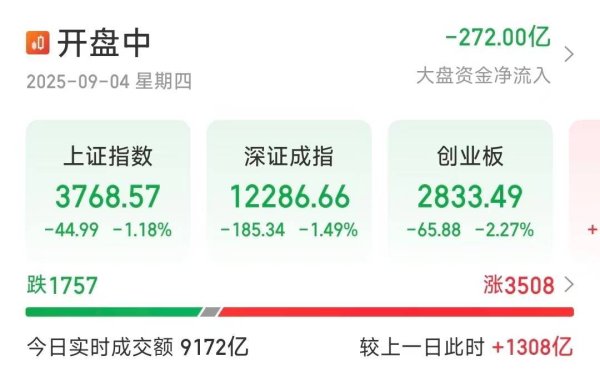 永旺配资端 创业板震荡调整跌超2％！寒武纪大跌10％